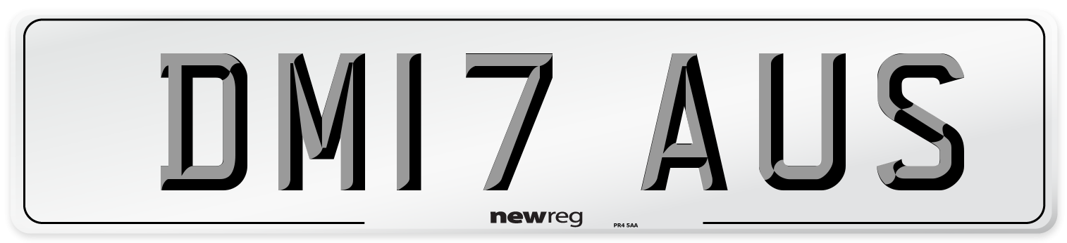 DM17 AUS Number Plate from New Reg